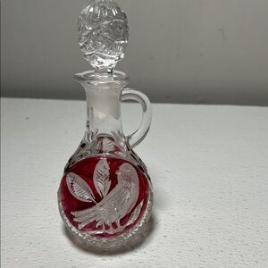 Vintage Byrdes Collection by Hofbauer 24% Lead Crystal 1930's Cruet